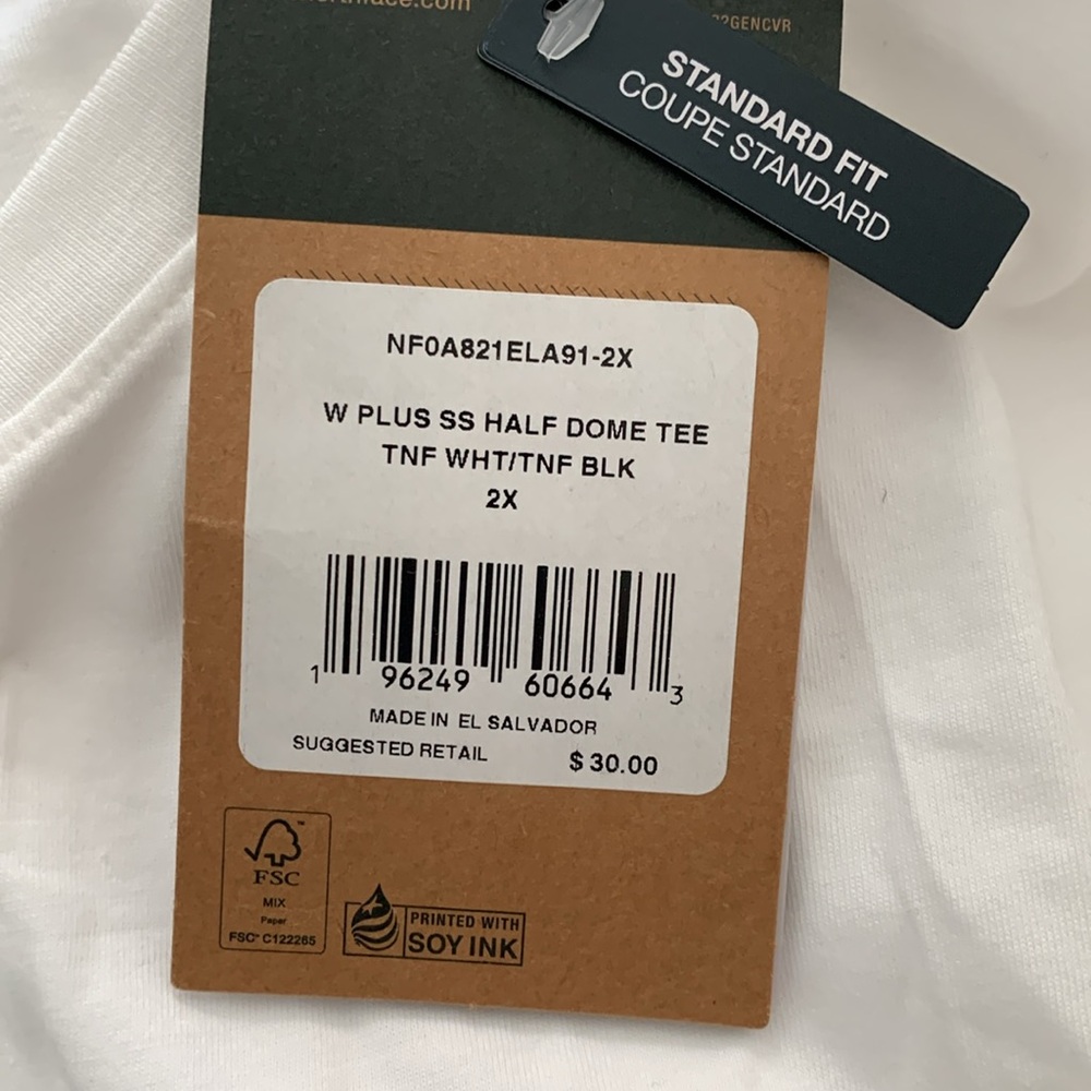 The north face short sleeve women's /w plus ss half dome tee / white and black - Picture 3 of 5